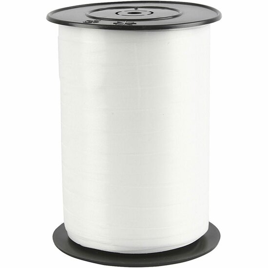 Cadeaulint - Wit Lint - Glimmend - Geschenkverpakkingslint - Striklint - Krullint - Sierlint - Inpaklint - Cadeaudecoratie - Breedte: 10 mm - Lengte: 250 mtr