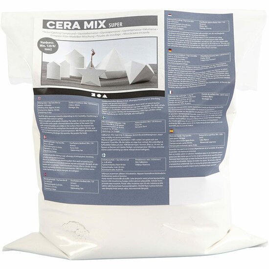 Cera-Mix Super - Luxe Gietmassa - Wit - Extra Sterk - 6x Harder dan Standaard Gips - Snelle Uitharding - Perfect voor Beeldhouwen - 5 kg