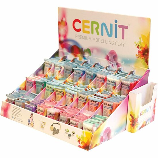 Cernit Klei - Boetseerklei Oven - Klei Kleuren Assorti - Grootverpakking Klei - Porseleinachtige Klei - Ovenbakbare Klei - Boetseerklei Voor Scholen - Cernit Display Klei - Klei Voor Kinderen en Kunst