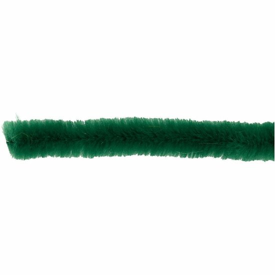 Chenille Draad - Pluche Draad - Pijpenragers - Metaal Draad - Fleecedraad - DIY Draad - Flexibel Decoratief Knutsel Draad - Buigzaam Draad - Donkergroen - Lengte: 30cm - Dikte: 15mm - 200 Stuks