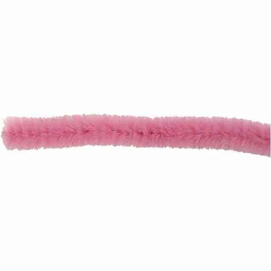 Chenille Draad - Pluche Draad - Pijpenragers - Metaal Draad - Fleecedraad - DIY Draad - Flexibel Decoratief Knutsel Draad - Buigzaam Draad - Roze - Lengte: 30cm - Dikte: 9mm - 25 Stuks