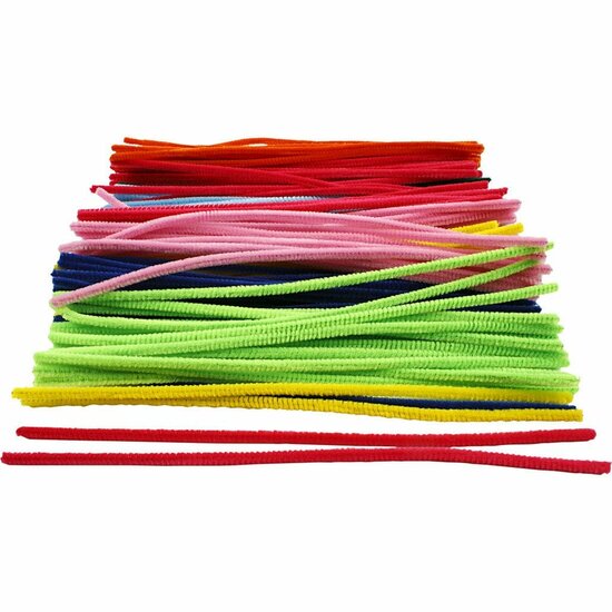 Chenille Draad - Pluche Draad - Pijpenragers - Metaal Draad - Fleecedraad - DIY Draad - Flexibel Decoratief Knutsel Draad - Buigzaam Draad - Multicolor - Lengte: 30cm - Dikte: 6mm - 50 Stuks