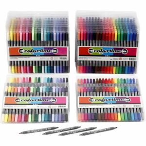 Colortime Dubbelstift – Stift met Dubbele Punt – Lijndikte 2,3+3,6 mm – 24 Dozen – Standaardkleuren en Extra Kleuren – 20 Stuks per Doos
