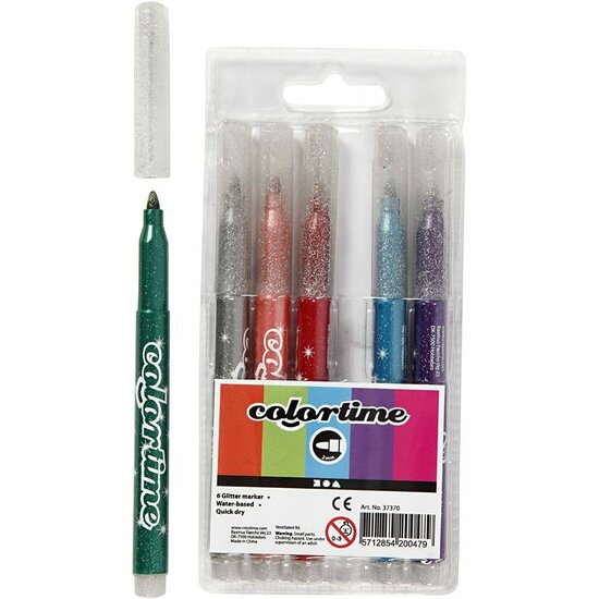 Glitterstiften - Glitter Pennen - Creatieve Stiften - Knutselstiften - Hobby Stiften - Langdurige Kleuren - Glanzende Stiften - 6 Stuks