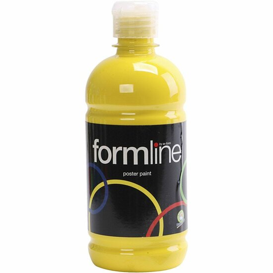 Cover Verf - Gele Verf - Verf Op Waterbasis - Hobbyverf - Matte Verf - Primair Geel - 500ml