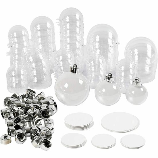 Deco Ballen - DIY Deco Ballen - Acryl Ballen Knutselen - Decoratieve Ballen - 5, 6, 8 Cm - Set van 60 Stuks