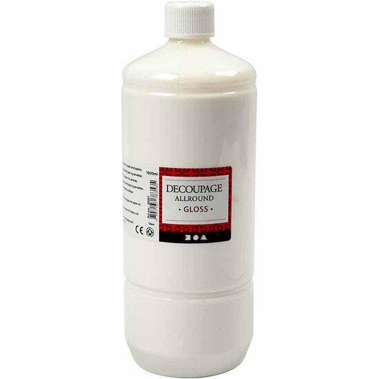 Decoupagelak - Glanzende Lak - Waterbasis - Knutselverf - Hobby & DIY - Perfect voor Papier & Hout - 1000 ml