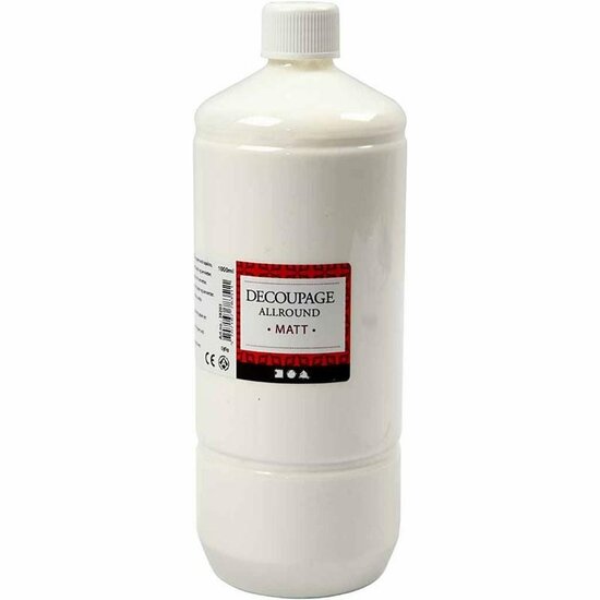 Vernis - Acrylvernis - Beschermende Lak - Topcoat - Finishlaag - Beschermlaag - Laklaag - Mat Lijmlak - 1000 ml - Voor Hout, Servetten & Karton