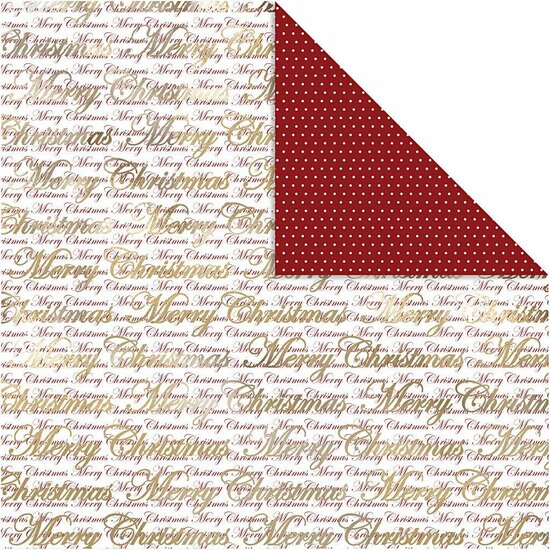 Design Papier - Goudkleurig - Kerstdesign - Metallic Papier - Feestelijke Print - Hobby & Scrapbooking - 3 Vellen