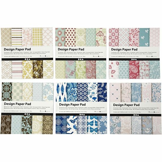 Design Papierblok - Multicolor Set - 15,2x15,2 cm - 120 grams - 300 Vellen - Creatief Papier voor Knutselen, Hobby & Decoratie