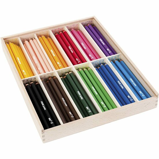 Jumbo Kleurpotlood – Edu Kleurpotlood – Kleurpotlood Dikte 10 mm – Diverse Kleuren Potloden – Kleurpotlood voor Kinderen – 12x12 Stuks – Vulling 6,25 mm
