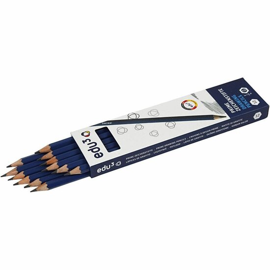 Edu Tekenpotlood 4B – Professioneel Kunstenaars Potlood – Voor Diepte, Schaduw En Realistische Schetsen - Tekenset - Hobby Kunst - Kwaliteits Potloden - Set Van 12 Stuks