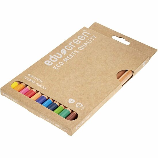 Edugreen Jumbo kleurpotloden, diverse kleuren, dikte 10 mm, vulling 5 mm, 12 stuk/ 1 doos