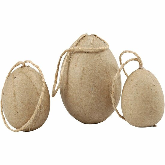Eieren Voor Decoratie - Witte Knutseleieren - DIY Creatieve Set Voor Schilderen, Versieren & Feestdecoratie - Geschikt Voor Diverse Hoogtes - Formaat 3+4+5 cm - Set van 6 Stuks