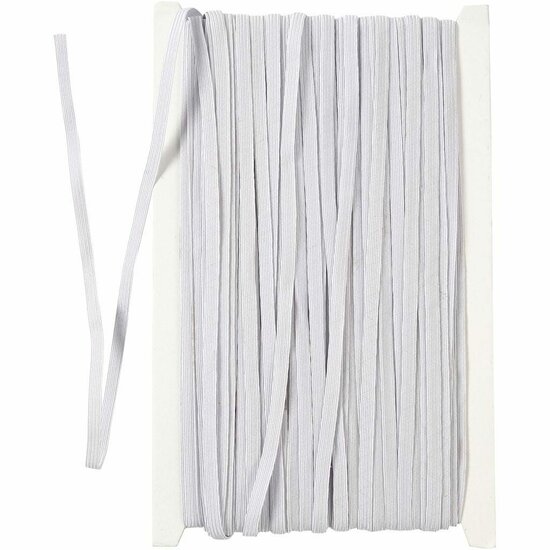 Elastisch Koord - Transparant Nylon Draad - Rekbaar Koord - DIY Koord - Elastisch Draad - Rekbaar Hobbydraad - Handwerk & Sieraden Maken - Wit Breed Stretch Koord - 6mm Breed - 50m - 1 Rol