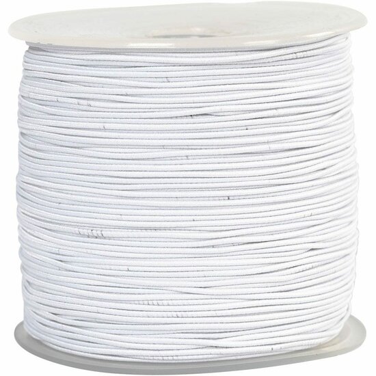 Elastisch Koord - Transparant Nylon Draad - Rekbaar Koord - DIY Koord - Elastisch Draad - Rekbaar Hobbydraad - Handwerk & Sieraden Maken - Wit Rond Elastiek - 1mm Dikte - 250m - 1 Rol