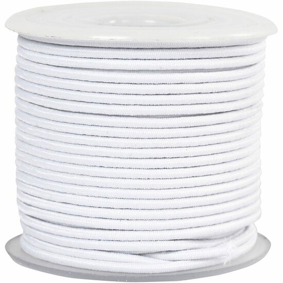 Elastisch Koord - Transparant Nylon Draad - Rekbaar Koord - DIY Koord - Elastisch Draad - Rekbaar Hobbydraad - Handwerk & Sieraden Maken - Witte Stretch Band - 2mm Dikte - 25m - 1 Rol