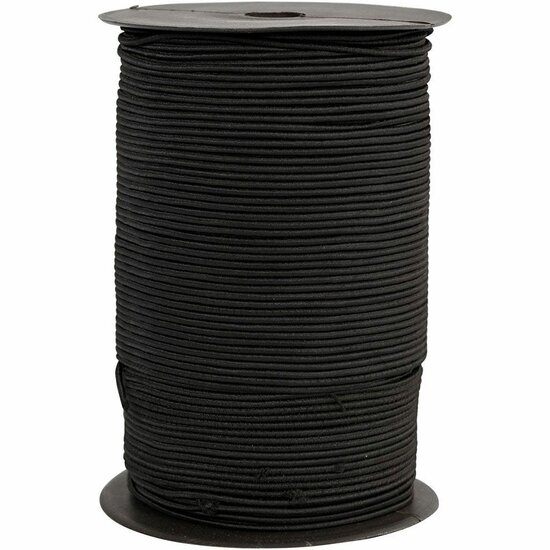 Elastisch Koord - Transparant Nylon Draad - Rekbaar Koord - DIY Koord - Elastisch Draad - Rekbaar Hobbydraad - Handwerk & Sieraden Maken - Zwarte Stretch Band - 2mm Dikte - 250m - 1 Rol