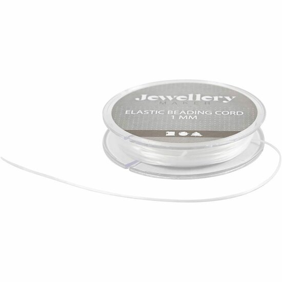 Elastisch Koord - Transparant Nylon Draad - Rekbaar Koord - DIY Koord - Elastisch Draad - Rekbaar Hobbydraad - Handwerk & Sieraden Maken - Plat Elastiek - 1mm Dikte - 10m - 1 Rol