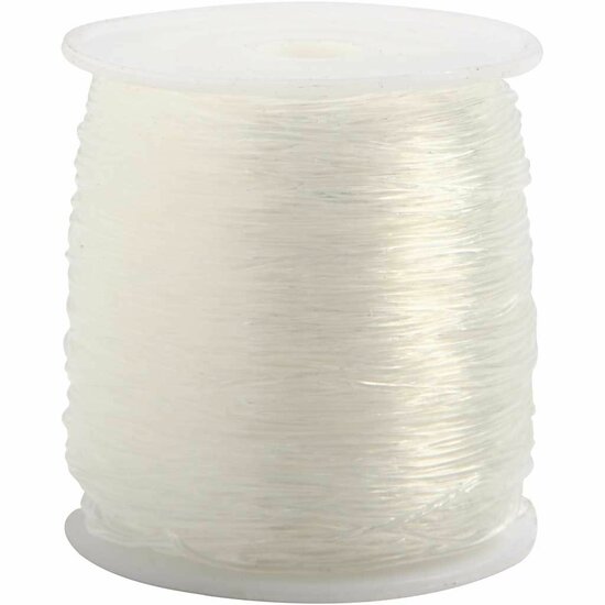 Elastisch Koord - Transparant Nylon Draad - Rekbaar Koord - DIY Koord - Elastisch Draad - Rekbaar Hobbydraad - Handwerk & Sieraden Maken - Rond Elastiek - 0,8mm Dikte - 100m - 1 Rol