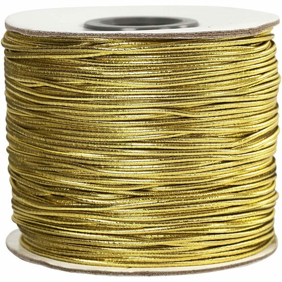 Elastisch Koord - Transparant Nylon Draad - Rekbaar Koord - DIY Koord - Elastisch Draad - Rekbaar Hobbydraad - Handwerk & Sieraden Maken - Goudkleurig Rond Elastiek - 1mm Dikte - 100m - 1 Rol