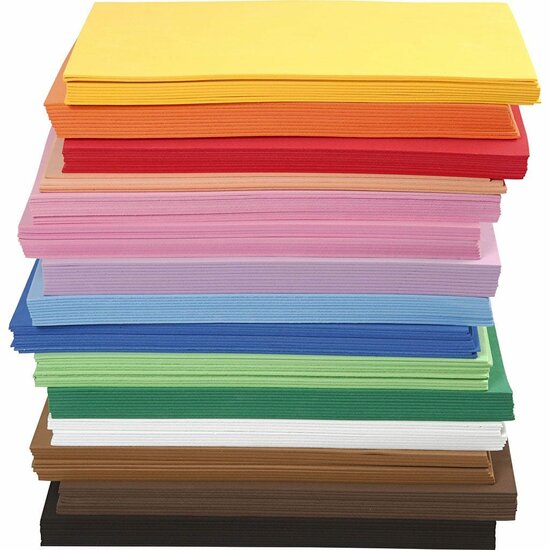 EVA Foam Diverse Kleuren - Knutselfoam - Foam Rubber - Gekleurde Foam Vellen - Schuimrubber - A4 - 21 x 29,7 cm - 2mm - 15 x 10 Vellen