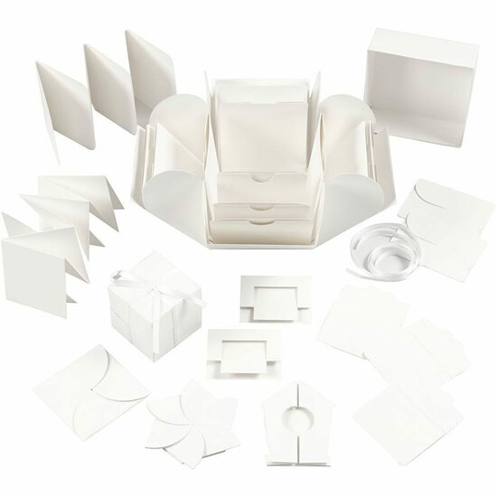 Explosion Box - DIY Verrassingsdoos - Creatieve Geschenkbox met Decoraties - Unieke Cadeauverpakking - Perfect voor Verjaardagen, Bruiloften, Valentijn & Speciale Gelegenheden