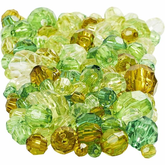 Facet Kralen – Groene Kralen – Kristallen Kralen – Doorzichtige Kralen – DIY Sieraden – Geslepen Kralen – Hobby Kralen – Kralen Voor Sieraden Maken – 4–12mm – Groen – 250 Gram