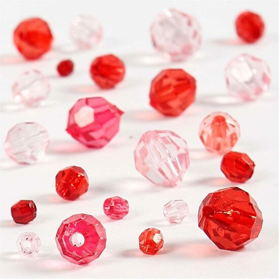 Facet Kralen – Roze Kralen – Kristallen Kralen – Doorzichtige Kralen – DIY Sieraden – Geslepen Kralen – Hobby Kralen – Kralen Voor Sieraden Maken – Rond – Roze – 100 Stuks