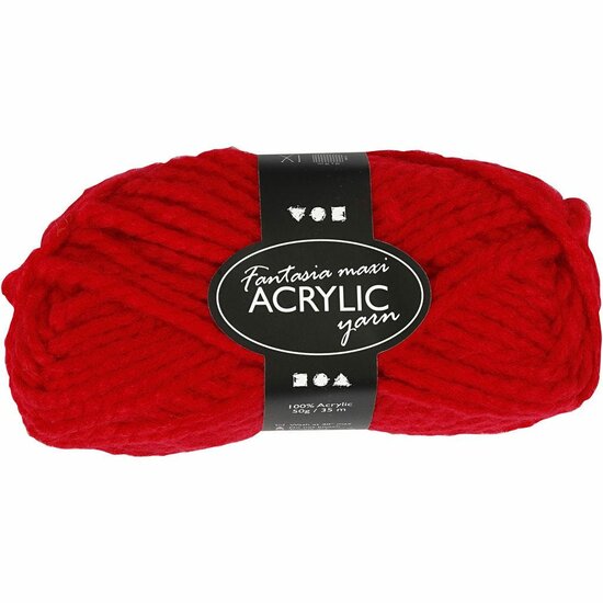 Acrylgaren - Fantasia Garen - Rood Garen - Breigaren - Haakgaren - Handwerk Garen - Hobbygaren - Knutselgaren - Rode Garen - Hoogwaardig 2-Draads 100% Acryl garen - Naald nr. 9 - 35 Mtr - 50 Gram - 1