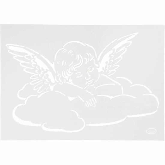 Flexibel Sjabloon Engel - Herbruikbaar Knutselsjabloon - Voor Verf, Inkt & Mixed Media - Perfect voor DIY & Scrapbooking - A4 Formaat, 210x297 mm, 1 Stuk