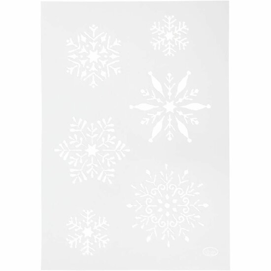 Flexibel Sjabloon - Sneeuwvlok Stencil - Kerstpatroon Decoratiesjabloon - A4 210x297mm - 1 Stuk