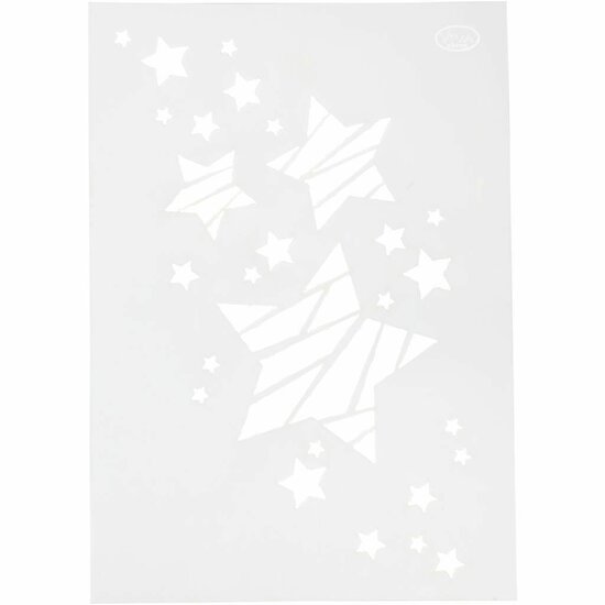 Flexibel Sjabloon - Sjabloon Sterren - Creatief Schilderen en Decoreren - Herbruikbaar DIY Sjabloon - Formaat A4 - Afmetingen 210x297 mm - 1 Stuk - Ideaal Voor Hobbyisten en Kunstenaars