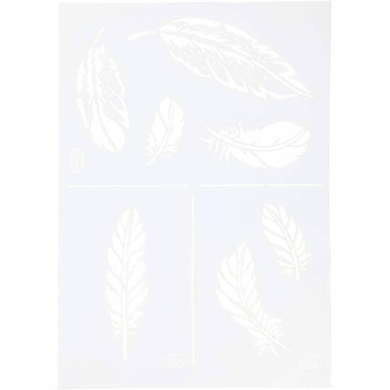Flexibel Sjabloon - Veren Sjabloon - DIY Knutselmateriaal - A4 Sjablonen - Hobbywerk Sjablonen - Creatieve Versieringen - Hobby Veren Sjabloon - Decoratief Knutsel Sjabloon - 210x297mm / 1 Stuk