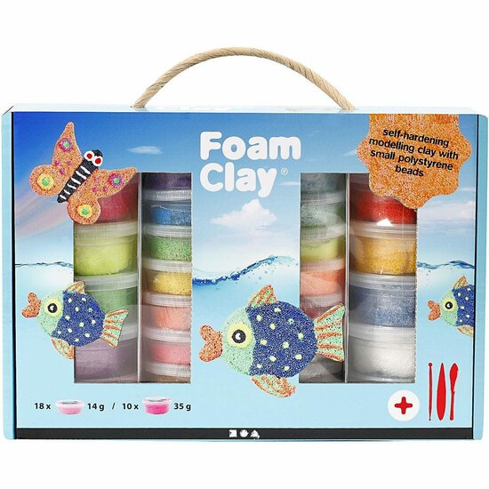 Klei - Blauwe Boetseerklei - Kinder Klei - Foam Clay - Lichtgewicht Klei - Air Dry Clay - Klei Met Styropor Balletjes - Zelfhardende Klei - 560 gram
