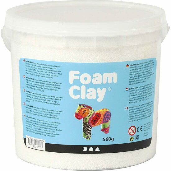 Foam Clay® - Zelfhardende Klei - Boetseerklei Met Stryropor Balletjes - Luchtige Klei - Wit - 560 gram - 1 Stuk