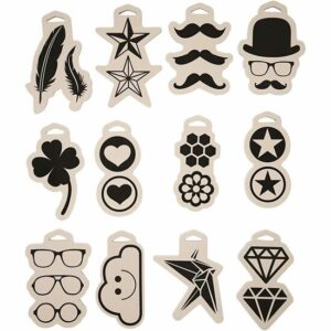 Foam Stempels Set 12 Stuks - Foam Stempels - Knutselen - Diverse Motieven - 12x18 cm - 15 mm dik