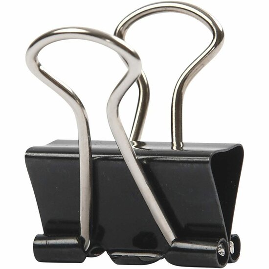 Foldback Clips - Zwart - Documenten Clips - Sterke Papierklemmen - Brede Maat 19 mm - Set van 40 Stuks - Kantoorartikelen Voor Organisatie - Praktische Klemmen Voor Bureau en Scholen
