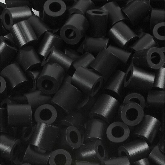 Foto Kralen, Strijkkralen - Strijkkralen - Hobbykralen - Sieradenkralen - DIY kralen - Perler beads - Nabbi kralen - Zwart (1) - 5x5 mm - Gatgrootte 2,5 mm - Medium - 1100 stuks