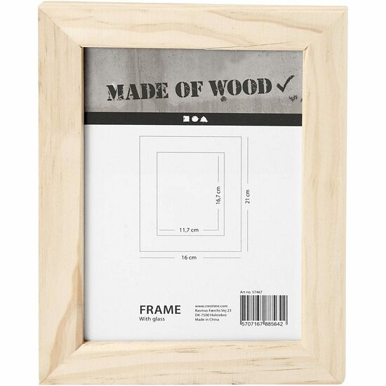 Fotolijst - Decoratieve Houten Fotolijst - Fotokader Voor Inlijsting - Kunst Lijstje - Formaat 21x16cm - DIY Inlijsting - 1 Stuk