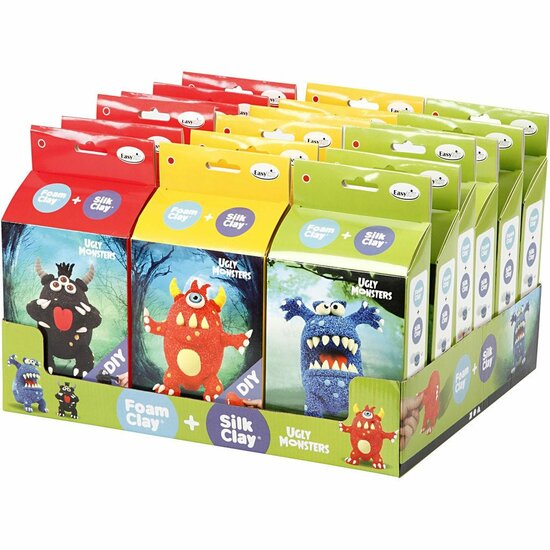 Klei Set Kinderen - Foam Clay Set - Knutselpakket Klei - Boetseerklei Set - Zachte Zelfhardende Klei - Drie Kleuren Set Blauw Rood Zwart