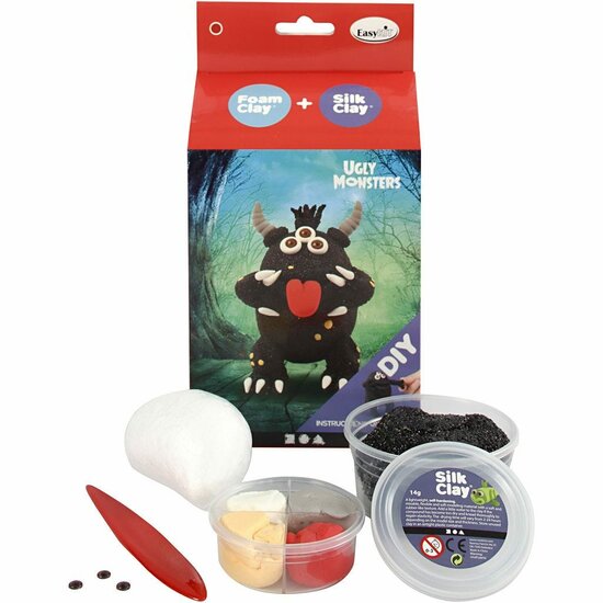 Klei Set Kinderen - Foam Clay Set - Knutselpakket Klei - Boetseerklei Set - Zachte Zelfhardende Klei - Monstertje Maken