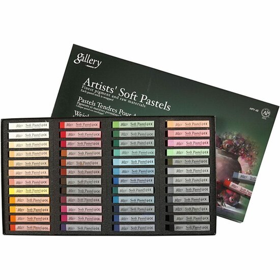 Oliekrijt - Oliepastels Voor Tekenen - DIY Kleuren Set - Schildermaterialen - Tekenkrijt - Hobby Krijtset - Lengte 6,5 cm - Diameter 10 mm - Gallery Collectie - Set van 48 stuks