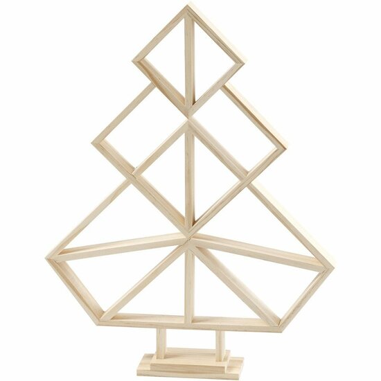 Geometrische kerstboom van hout, H: 40 cm, B: 31 cm, 1 stuk