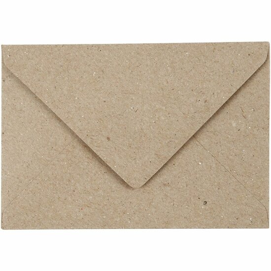 Gerecyclede Enveloppen - Naturel Enveloppen - Eco-vriendelijke Papieren Enveloppen - Milieuvriendelijke Enveloppen - Formaat 7,8x11,5cm - 50 Stuks