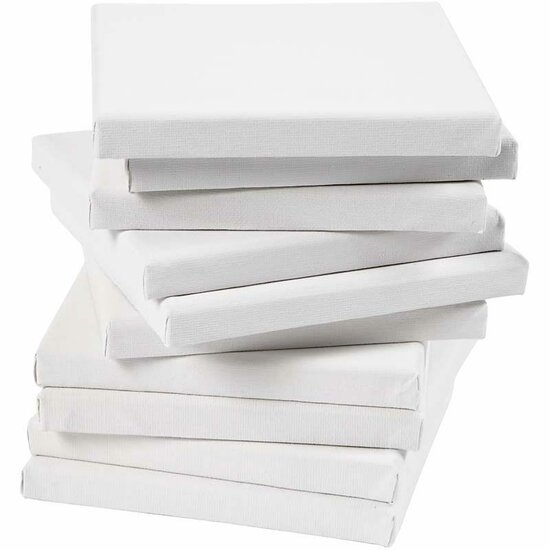 Canvas Paneel - Paneel voor Schilderen - Klein Vierkant Schilderpaneel - Wit Schildercanvas - Verpaneel - Schilderpaneel - Paneeldoek - Gespannen Canvas - Canvasbord - 280 gram -15 x 15 cm - Dikte: 3m