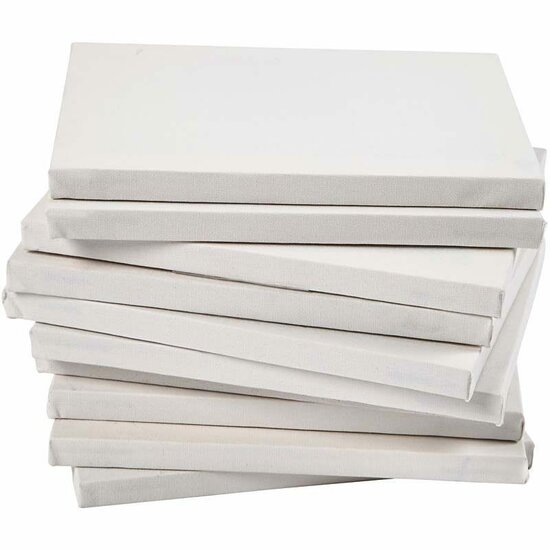 Gespannen Canvas 18x24 cm - Wit - 1,6 cm Diepte - 40 Stuks voor Schilderen