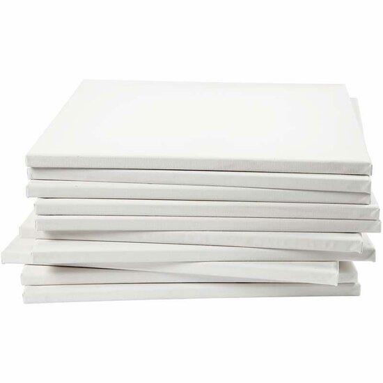 Gespannen Canvas 40x40 cm – Wit Schildercanvas 1,6 cm Diepte – Geprimerd Canvas – 40 Stuks – Canvas op Frame