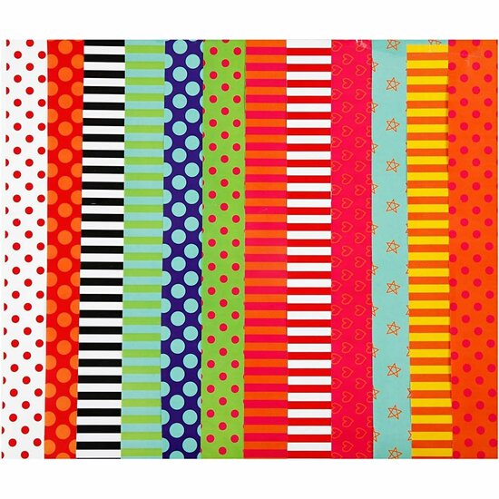 Glanspapier - Diverse Kleuren - Bedrukt Glanzend Papier - Knutsel- en Hobbypapier - DIY Kaarten & Scrapbooking - 24x32 cm - 80 grams - 50 Vellen