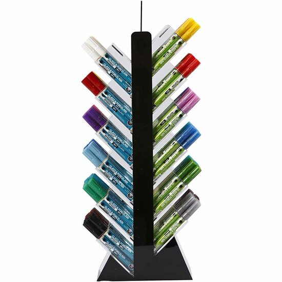 Glas- en Porseleinstiften – Glasdecoratie Stiften – Porselein Schrijven – Glitter Stiften – Glasdecoratie – Keramiek Stiften – Glas- en Keramiek Stiften – Stiften Display – Incl. Display - Lijndikte: